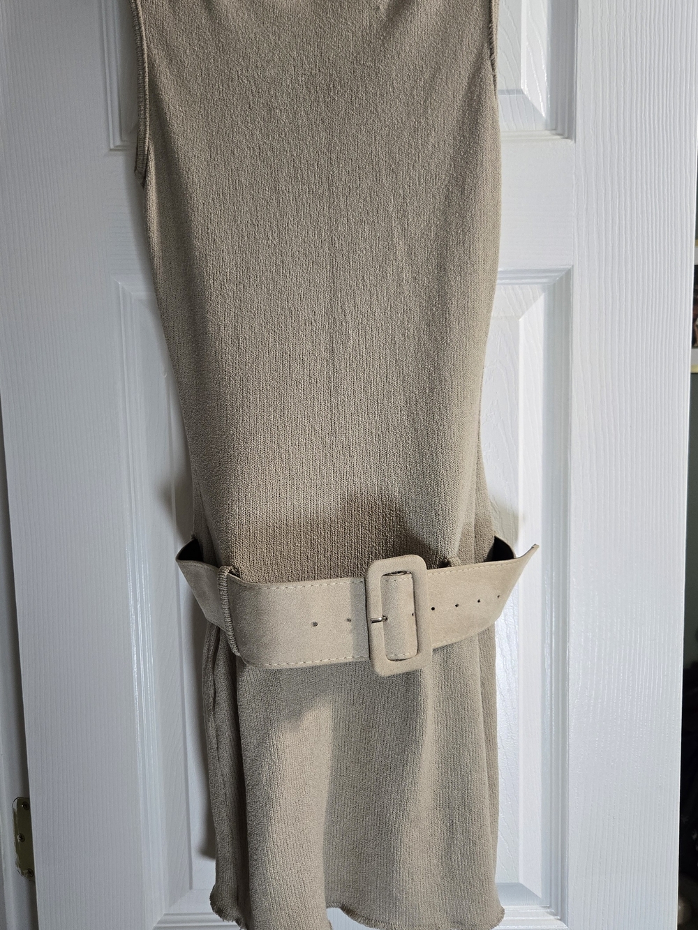 ell egar x caramella knit belted mini dress